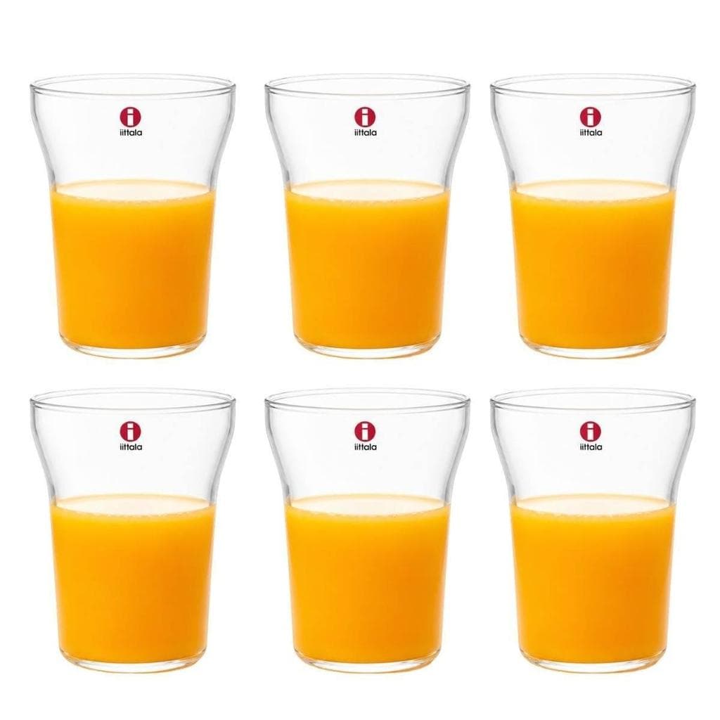 Jogo 6 Copos 250ml Vidro Suco Chá Cerveja Chocolate Iittala