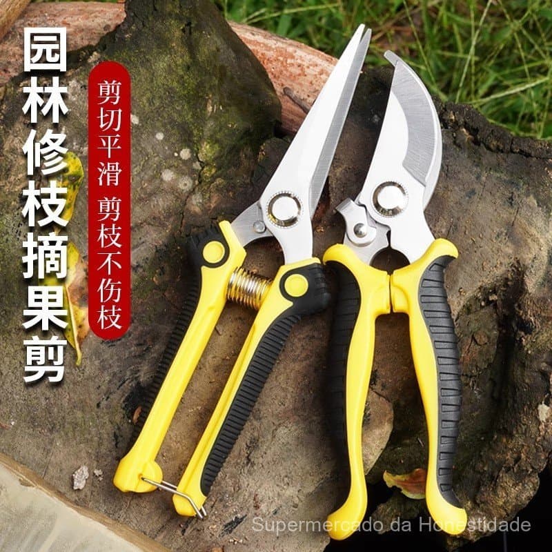 Tesoura de poda para jardinagem, tesoura de aço inoxidável para uso doméstico, ferramenta que economiza esforço para apa