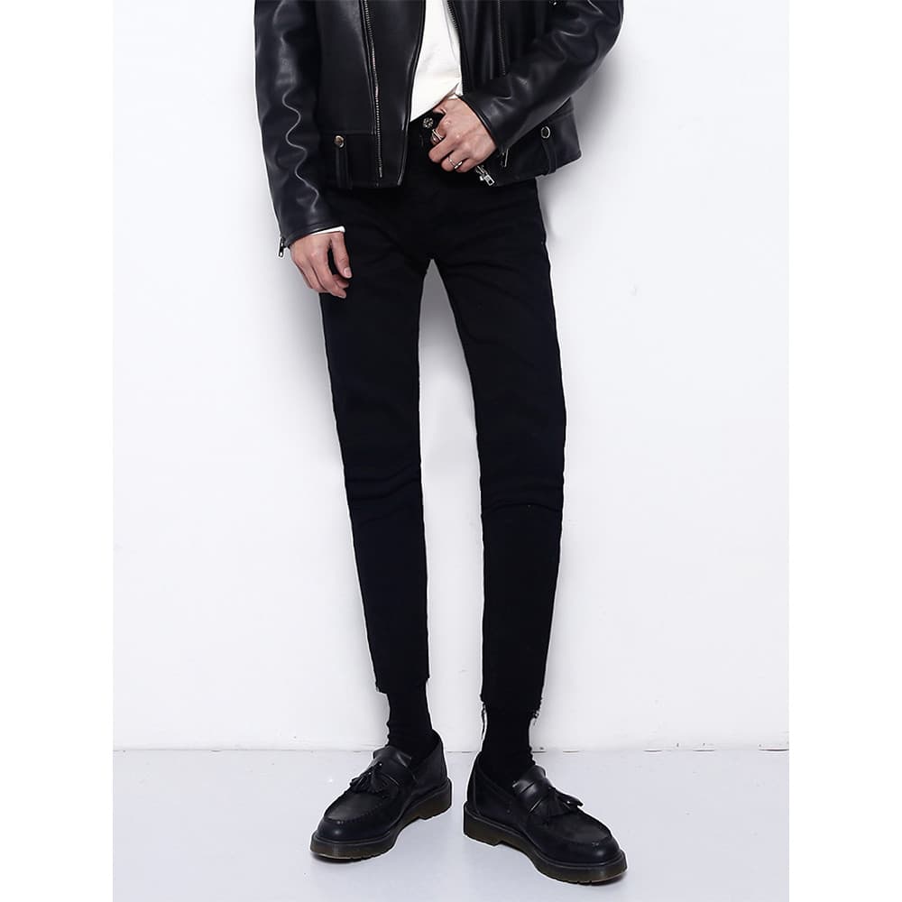 Am estilo pequeno homem alto estiramento preto All-Match fino ajuste tornozelo comprimento Jeans masculino slp high Stre