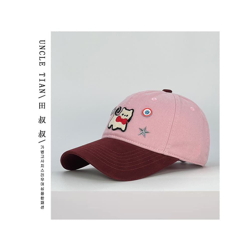 Bonito gato pico boné grande circunferência da cabeça guarda-sol chapéu feminino primavera estilo mostrar rosto pequeno