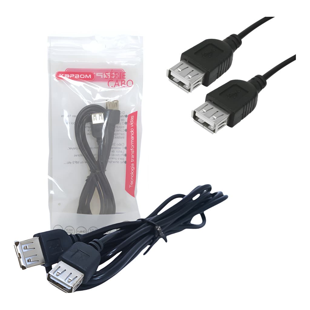 Cabo Extensor USB 2.0 2 Metros Macho x Fêmea Kapbom KAP-UH022