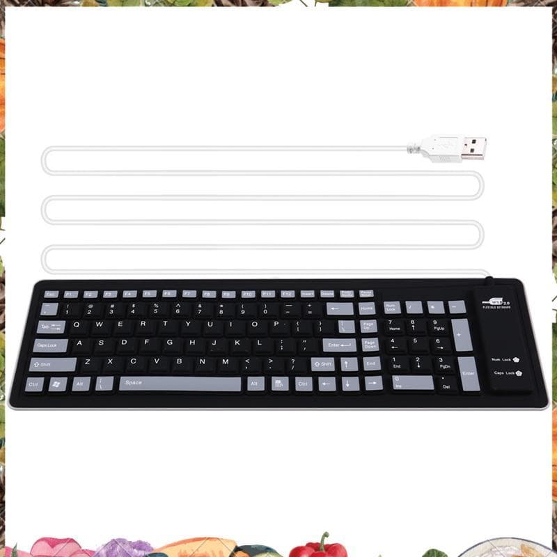 Teclado Silicone Pc Laptop Dobrável Silencioso À Prova D'água