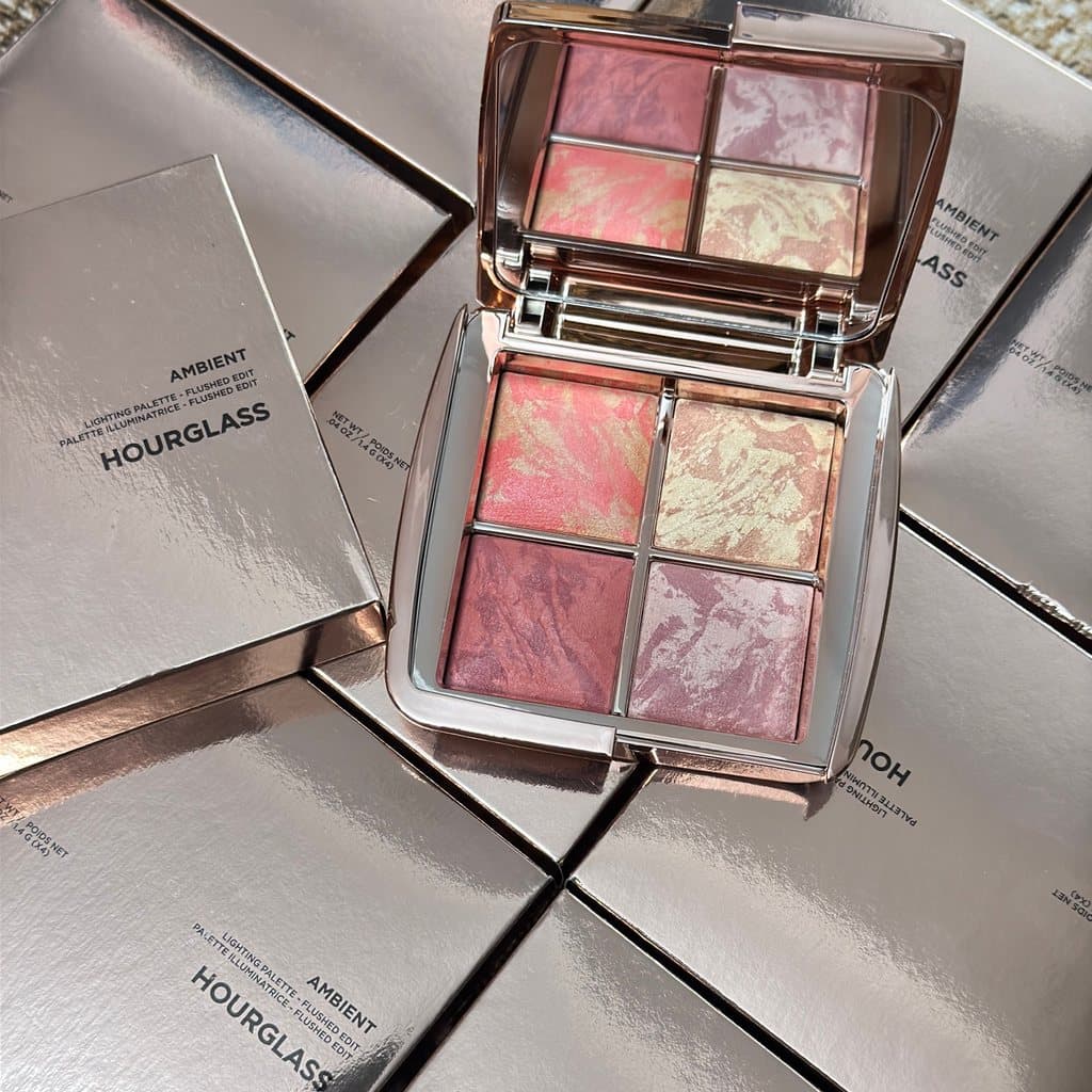 HOURGLASS Nova Edição Limitada Quatro Cores Blush Highlighter Contour Palette FLUSHED Paleta Facial