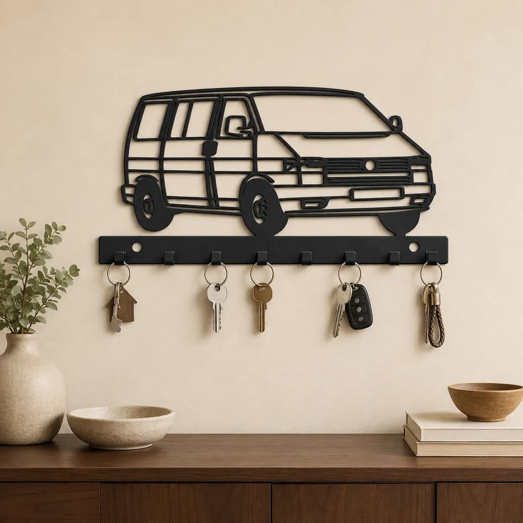 Porta Chaves Kombi Carro Organização Decoração 8 Ganchos