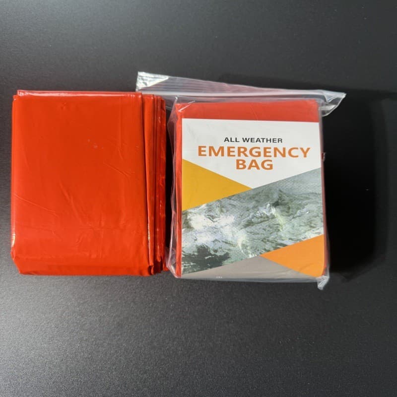 Saco de dormir de emergência para atividades ao ar livre, laranja, para camping e sobrevivência, saco de dormir térmico