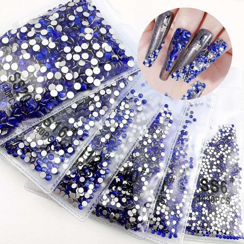 Strass para unhas de fundo plano DIY, diamantes para unhas de qualidade prateada, acessórios decorativos, pedras precios