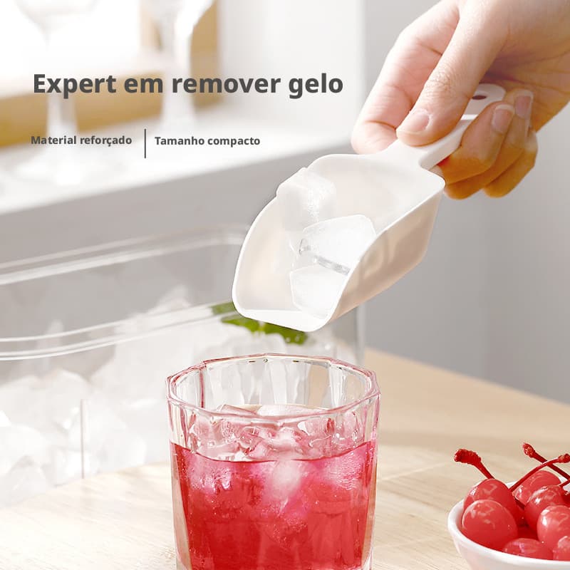 Pá de gelo espessada de plástico para cozimento doméstico PS, cozinha, multiuso, chanfrada, geladeira, cubo de gelo, far