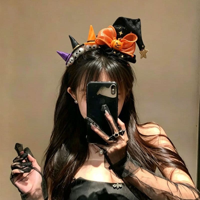 Pronto estoque Halloween Headwear bandana assistente arco abóbora fantasma bandana engraçado COS vestir-se foto adereços