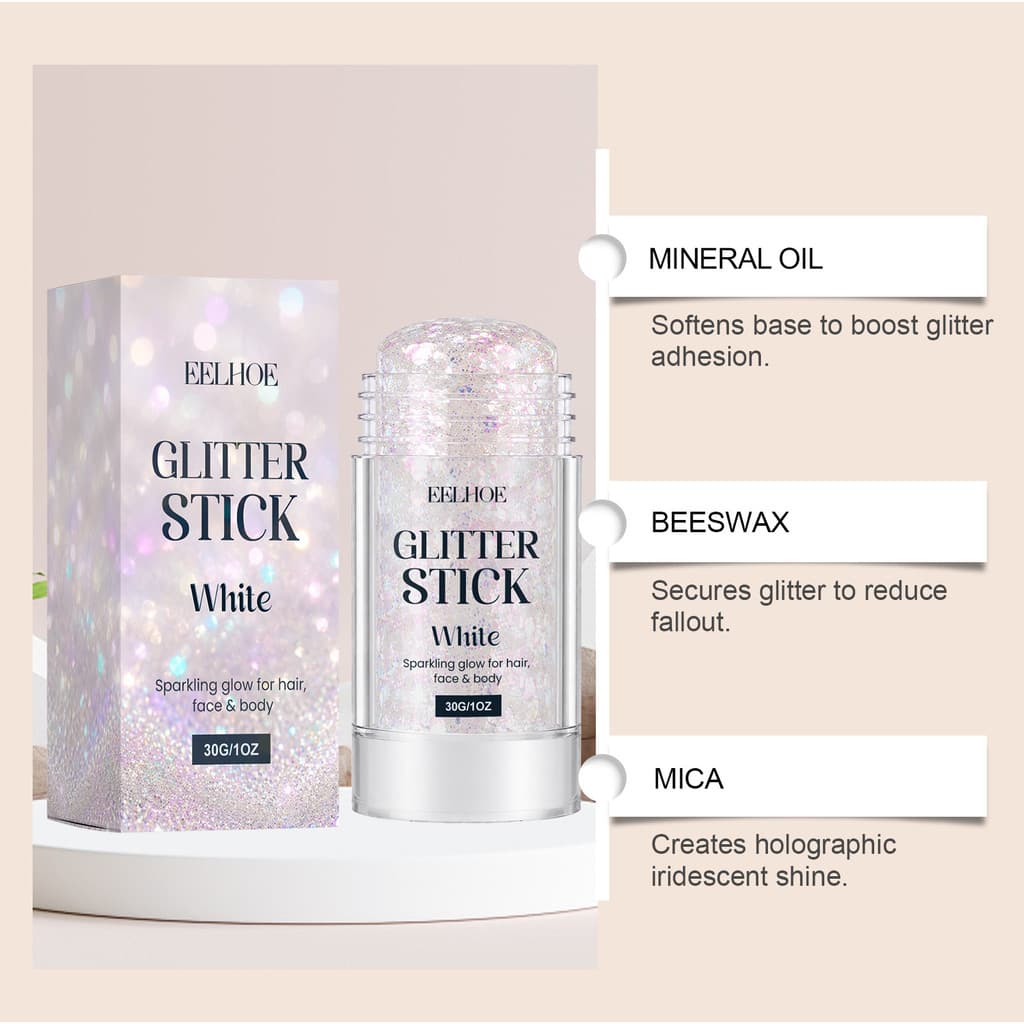 EELHOE Party Glitter Stick - Cria uma atmosfera festiva com brilho no cabelo e maquiagem no rosto.