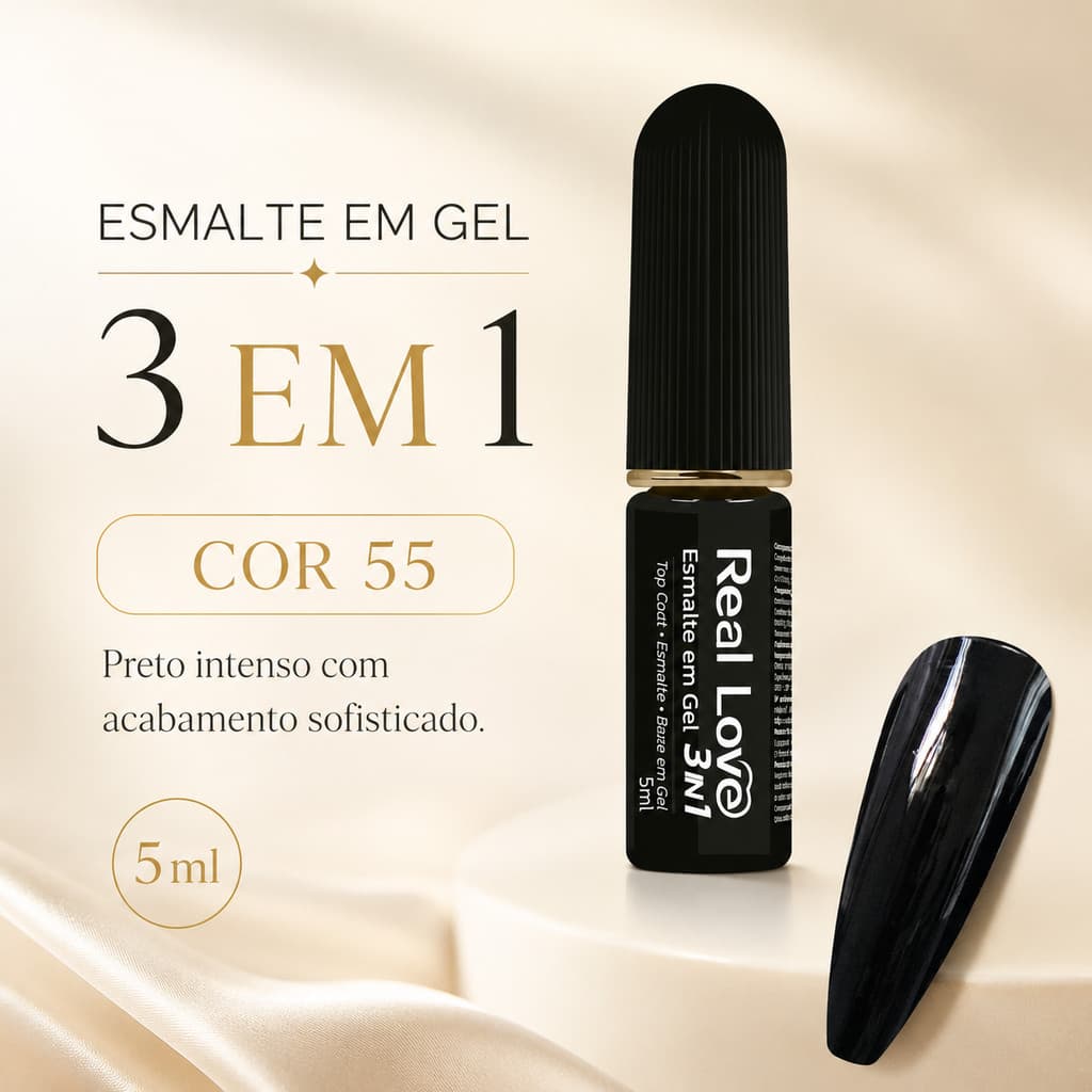 Esmalte em Gel 3 em 1 Real Love Cor 55 5ml