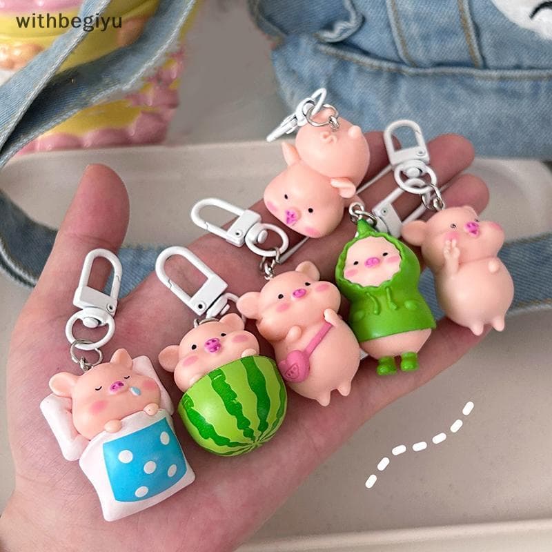 dfd Bonito Engraçado Tridimensional Piggy Chaveiro Kawaii Porco Em Forma De Animal Saco Do Telefone Móvel Pingente Decor