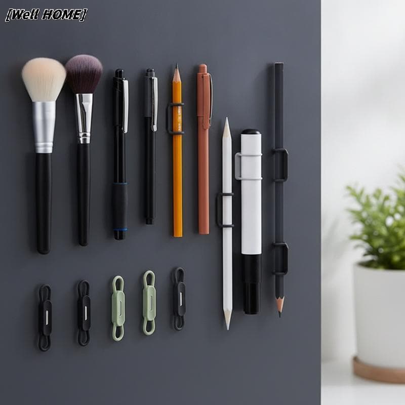 [Well HOME] Porta-Lápis Magnético De Silicone Ajustável , Forte Aderência , Organizador De Caneta Adesiva Para Geladeira