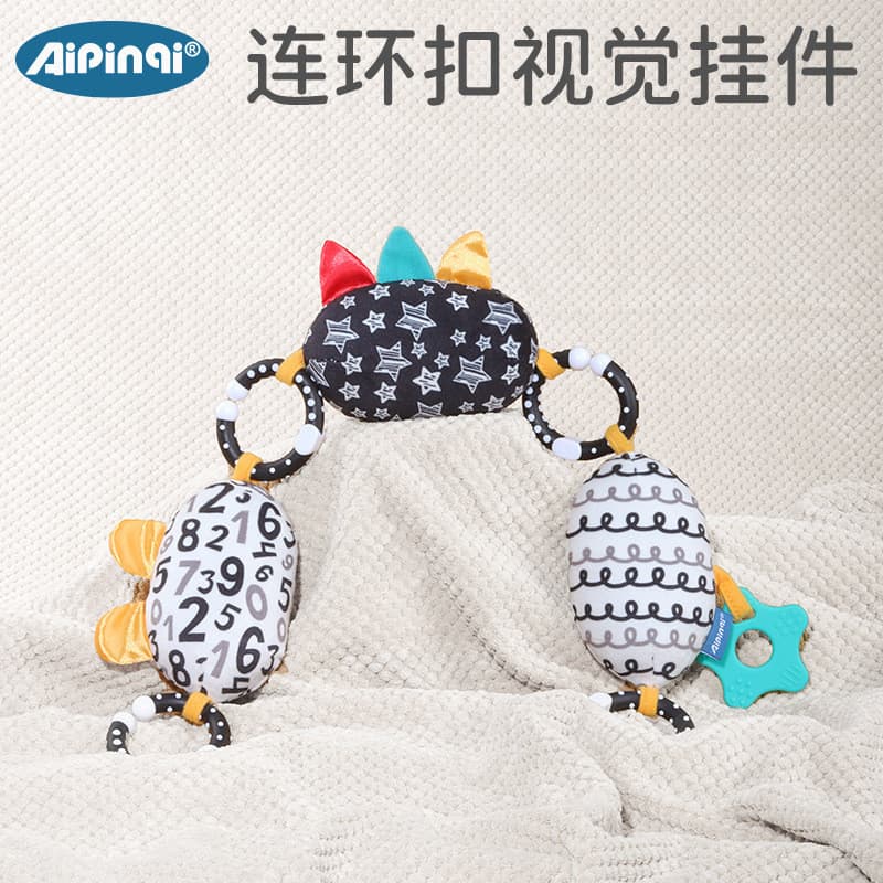 LumiTots novo estilo carrinho de bebê torno pingente brinquedo com mordedor chocalho bebê iluminação Visual pingente