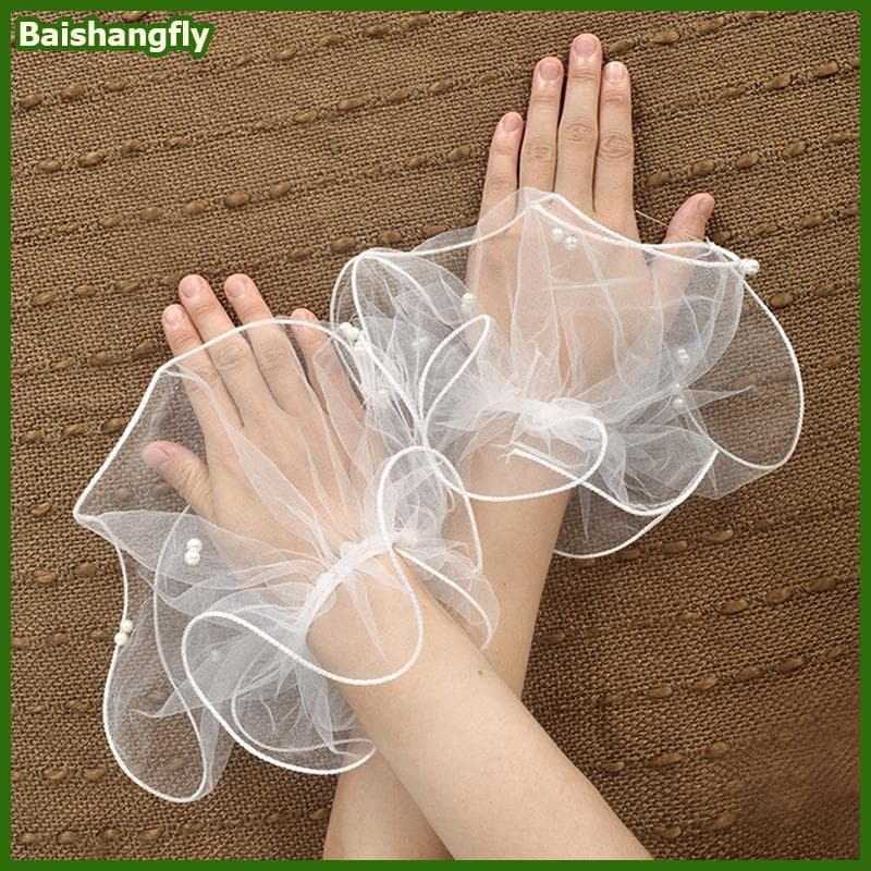 baishangfly 1 Par De Arte De Unha Tule Falso Plissado Manguito Foto Bagrounds Para Fotografia De Unhas Dicas Exibição Em
