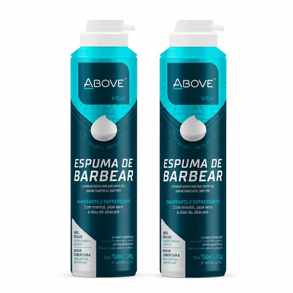 Kit 2 Espumas Barbear Above 150ml  Sem Álcool Refrescante