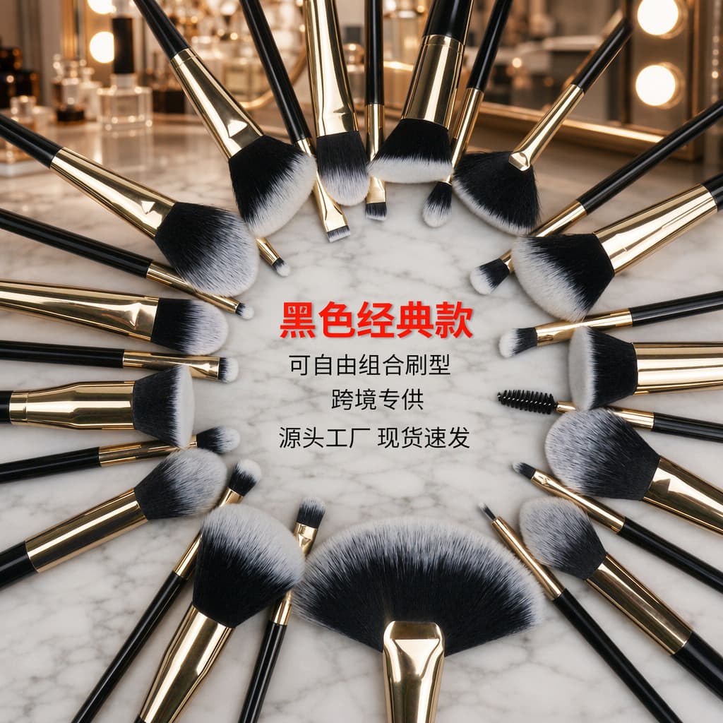 Conjunto completo de pincéis de maquiagem transfronteiriço Cangzhou Ferramenta de beleza Pincel de sombra Pincel de lábi