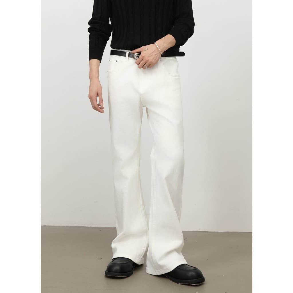 Calça Jeans Casual de tecido elástico de alta qualidade versão Micro-Lap calças largas masculinas Street Wear All-Match