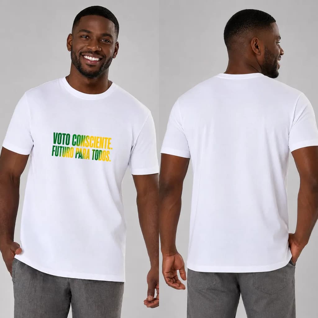 Camiseta Brasil Voto Consciente 100% Algodão