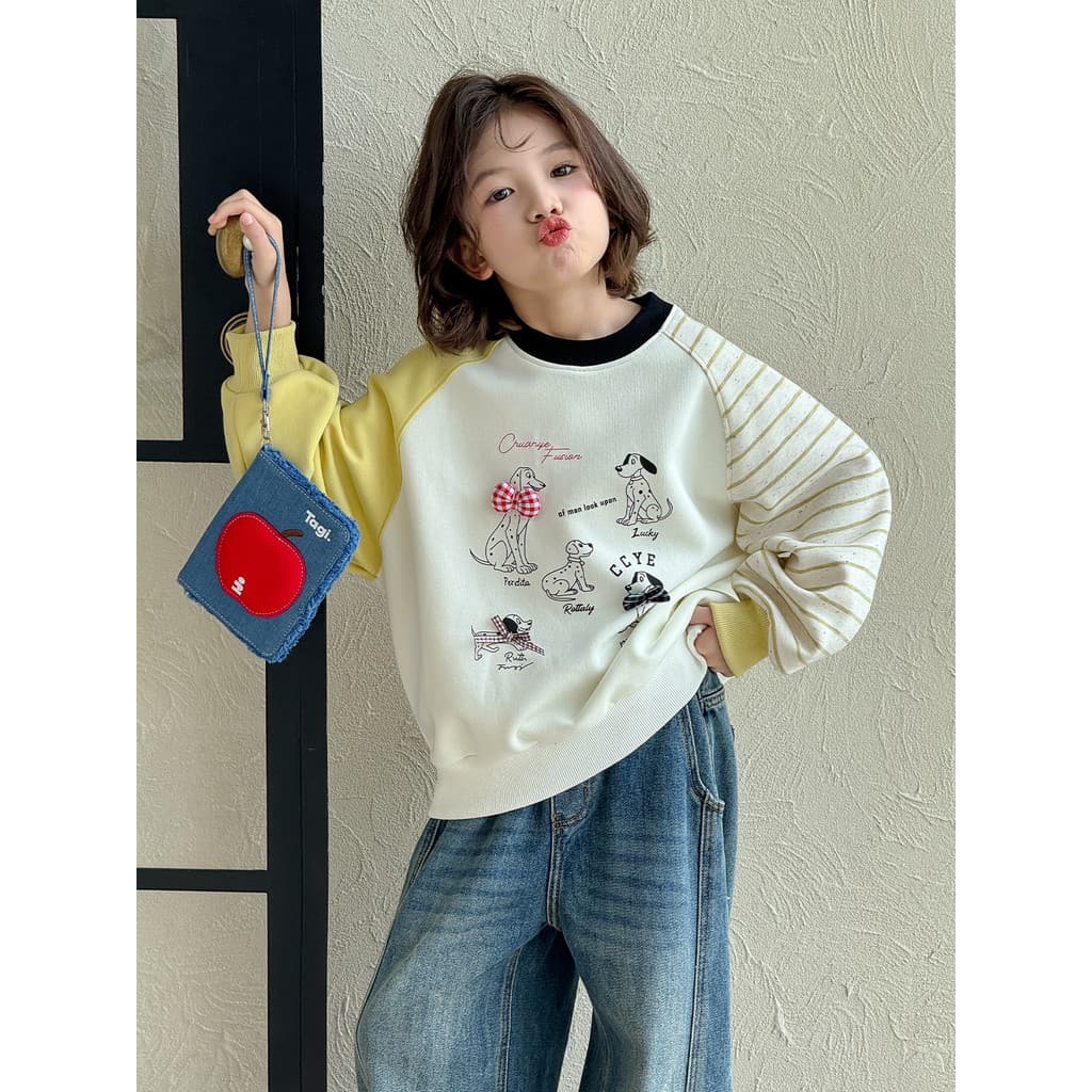 Meninas roupas de outono moletom 2026 novo estilo moda roupas infantis outono meninas médio grande crianças costura topo