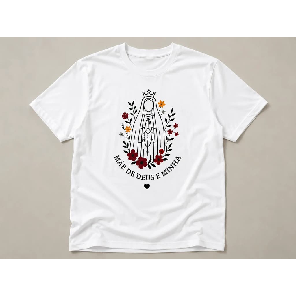Camiseta Unissex Mãe De Deus Nossa Senhora Religiosa Cristã