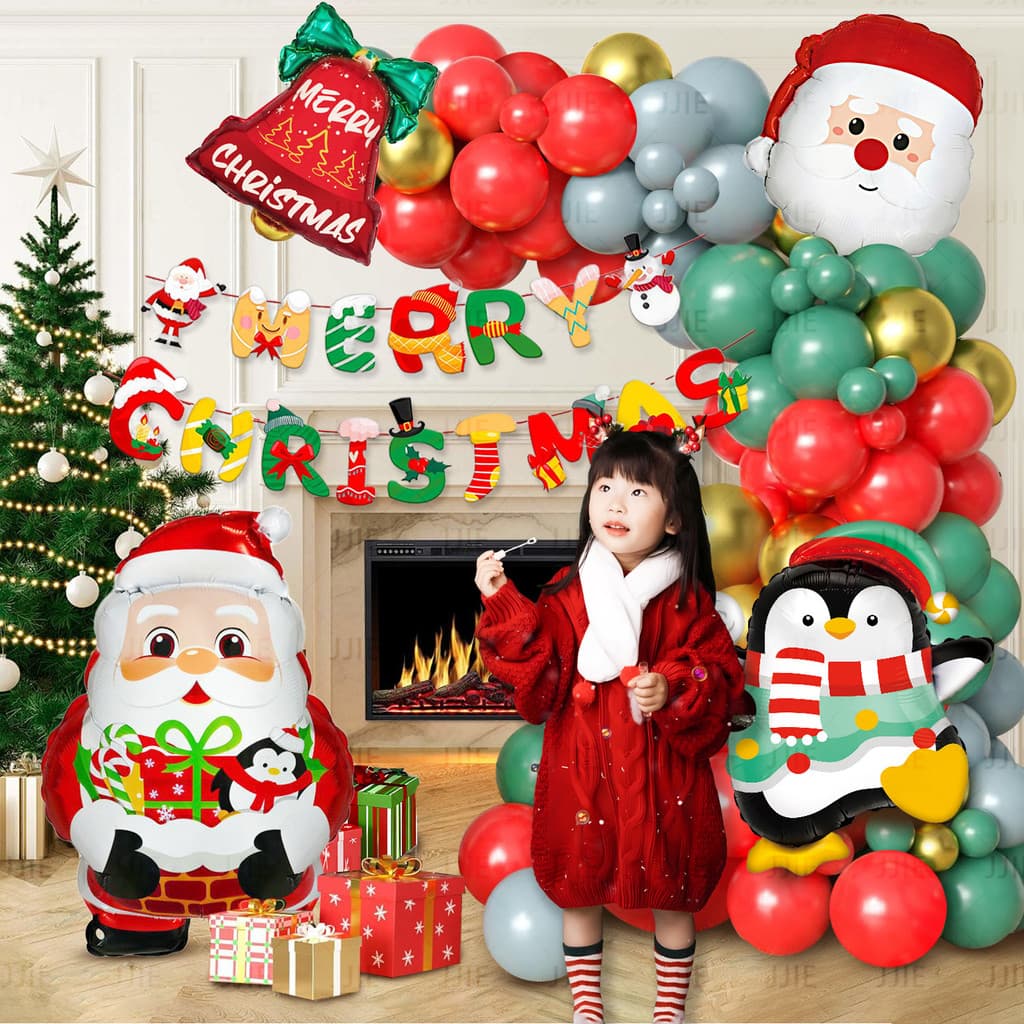 Conjunto de balões para criar atmosfera, balões de decoração para Natal e Ano Novo, atmosfera para o Dia dos Namorados.
