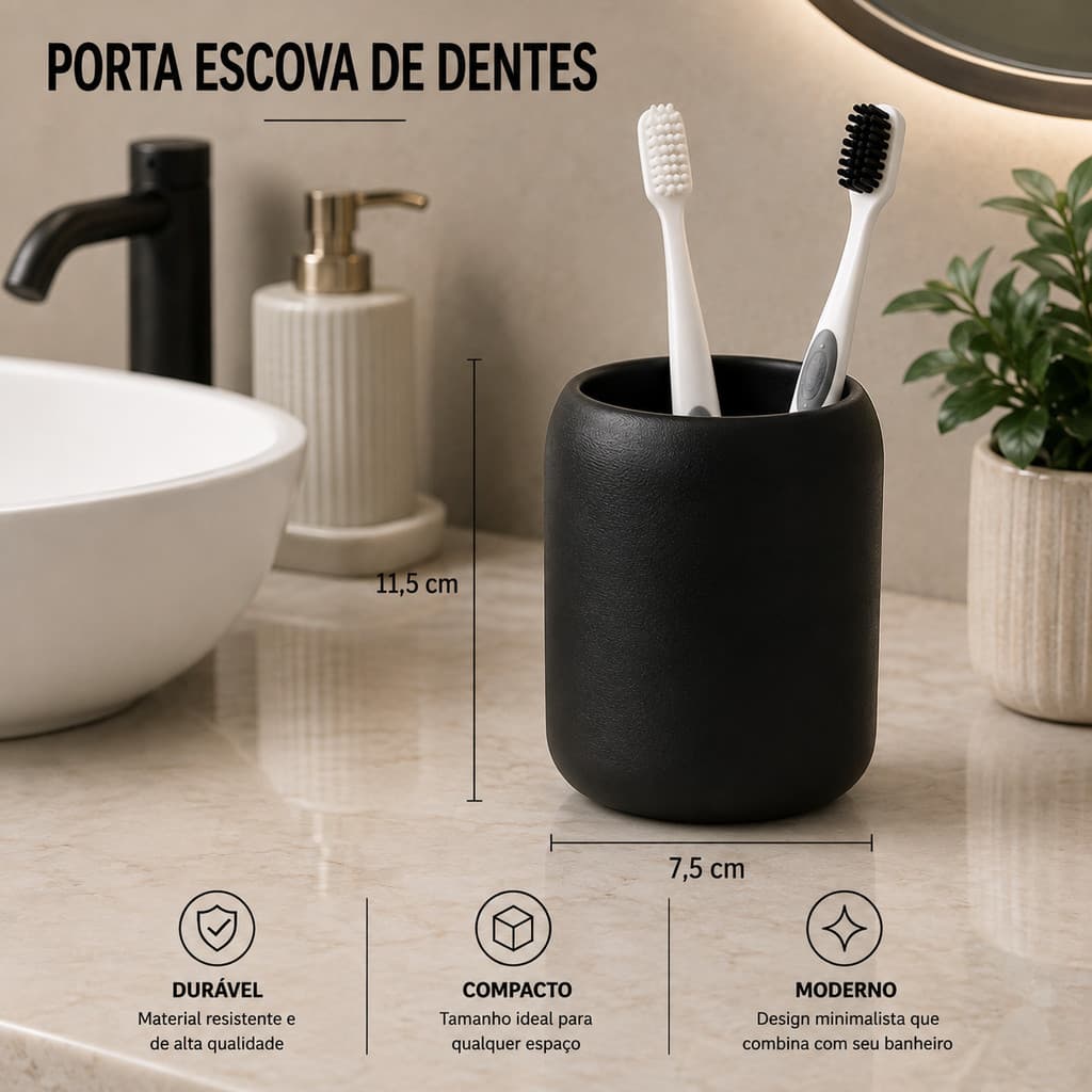 Porta Escova De Dentes Organizador Para Banheiro Suporte Escovas E Creme Dental