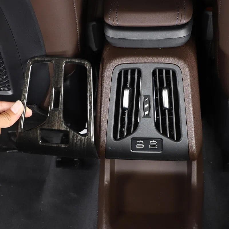 Para BMW X1 U11 2023-2024 ABS Preto Grão De Madeira Carro Traseiro Ar Condicionado Ventilação Quadro Decorativo Adesivo