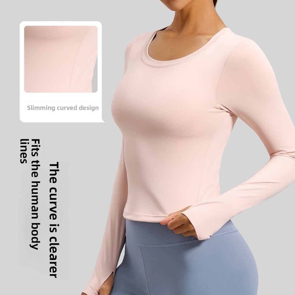 Camiseta esportiva de corrida Nude Skinny Slimmer Look sem sutiã para ioga