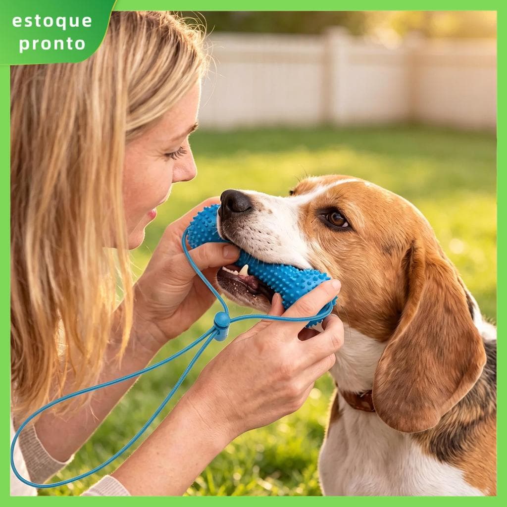 Kit De Cuidados Bucais Para Animais De Estimação 2 Bastões De Mastigar Com Alça Ajustável Escova De Dentes De 4 Dedos SH