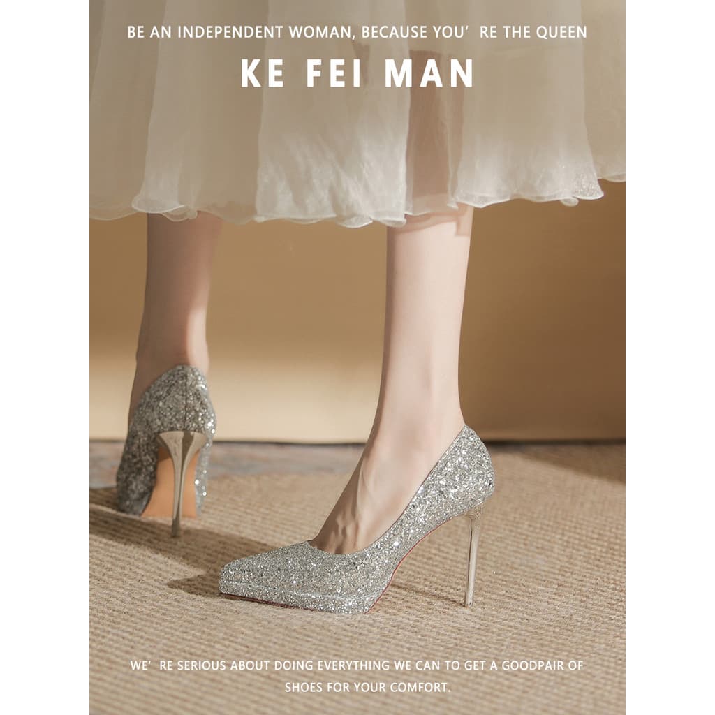 [Coffeyman] Plataforma de salto alto feminino salto agulha sapatos de salto Super alto pequenos sapatos de casamento pri