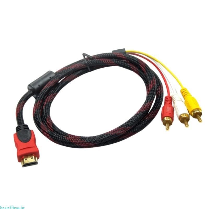 besteffie HDTV Para AV 1 5M Núcleos Ferrite Únicos Transmissão Sinal Estável