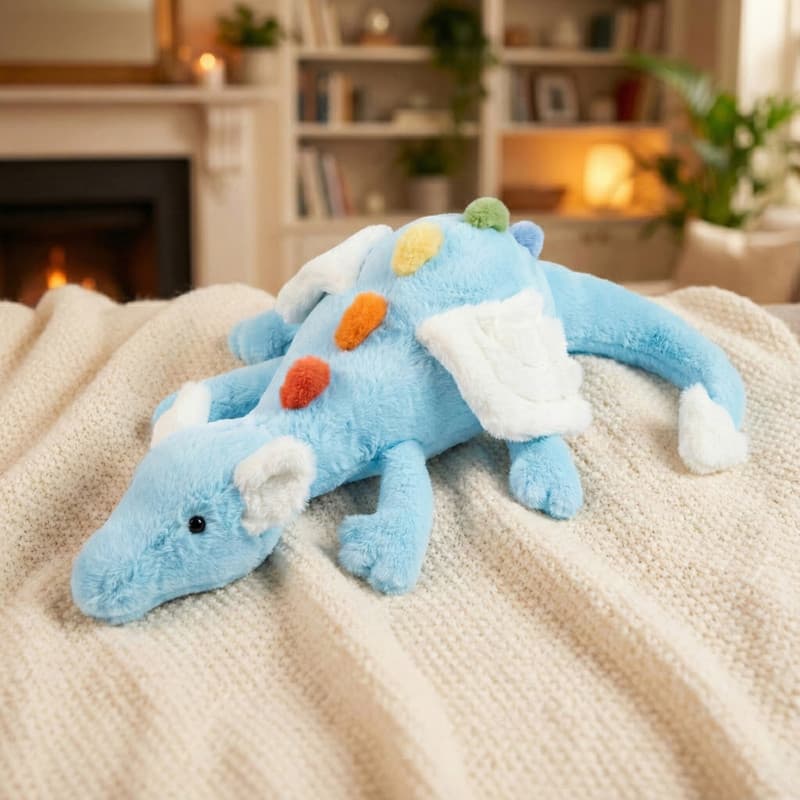 Influenciador bonito dos desenhos animados céu dragão dinossauro brinquedo de pelúcia boneca travesseiro menina dormindo