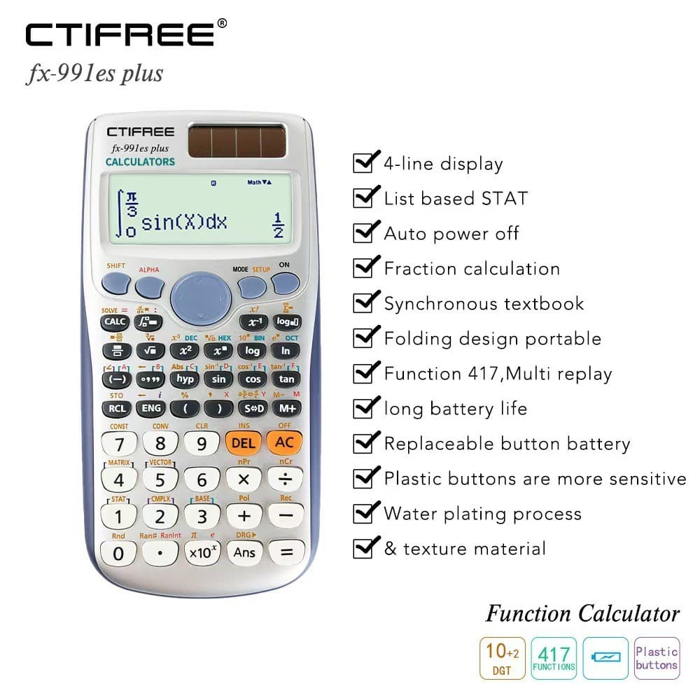 Fx991esplus2a Função Calculadora Estudante Calculadora Científica Equação Complexa Matriz