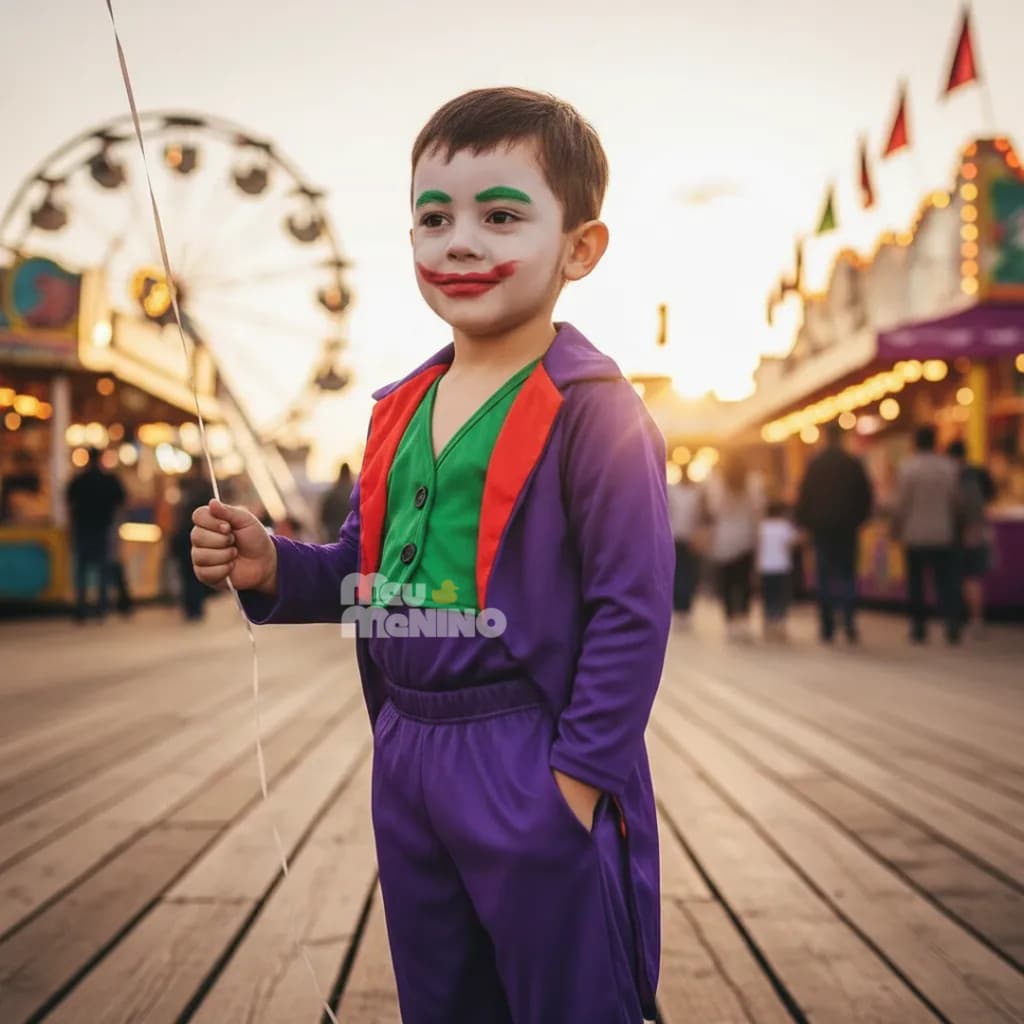 Fantasia Infantil Coringa Com Calça Comprida Halloween