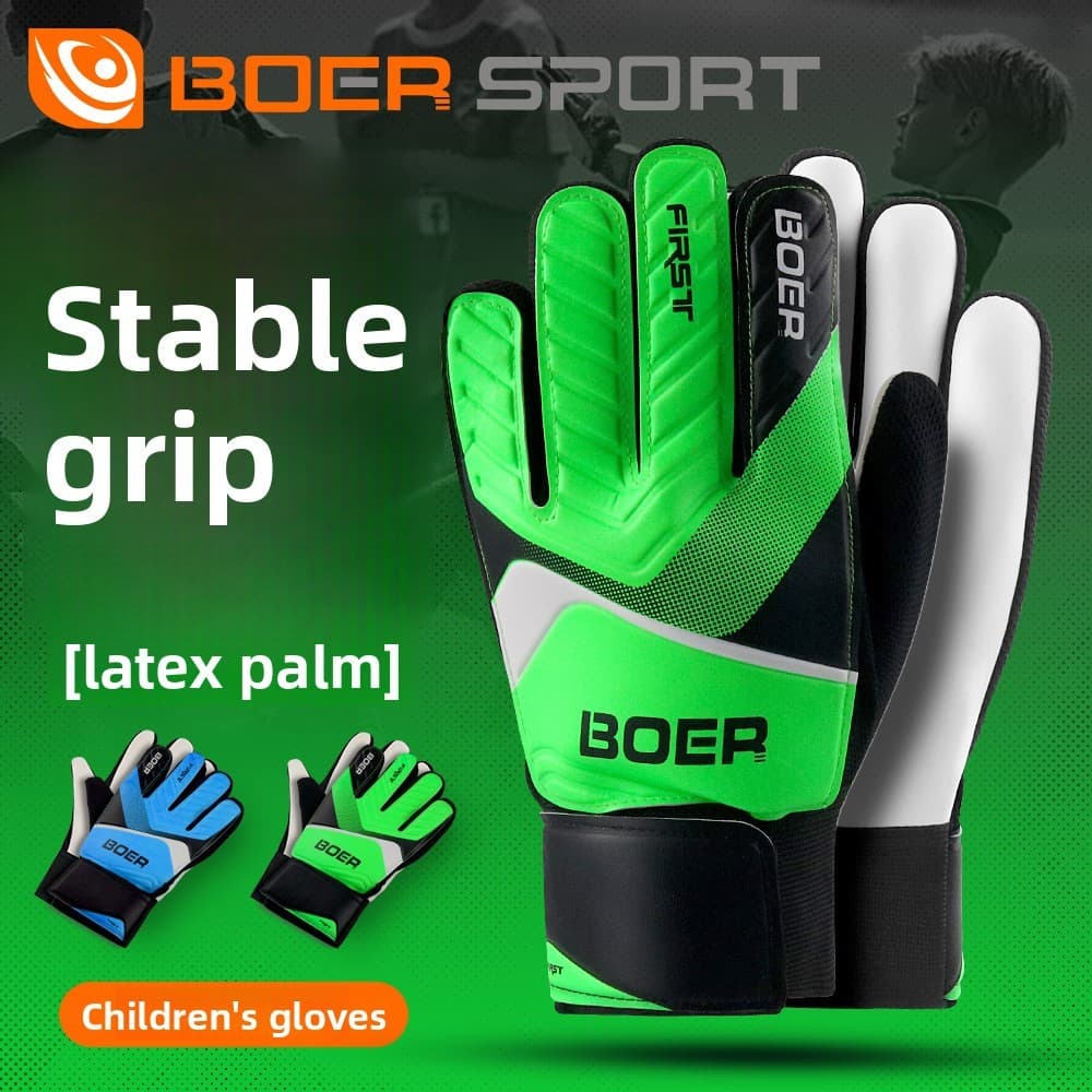 Luvas de goleiro infantis de nível básico, luvas de látex adesivas antiderrapantes, luvas de futebol para goleiro.