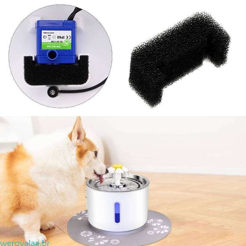 Weroyala 10 20 Peças Filtro De Fonte De Água Para Gatos Sistema De Filtragem De Esponja Substituições De Gato Animais De