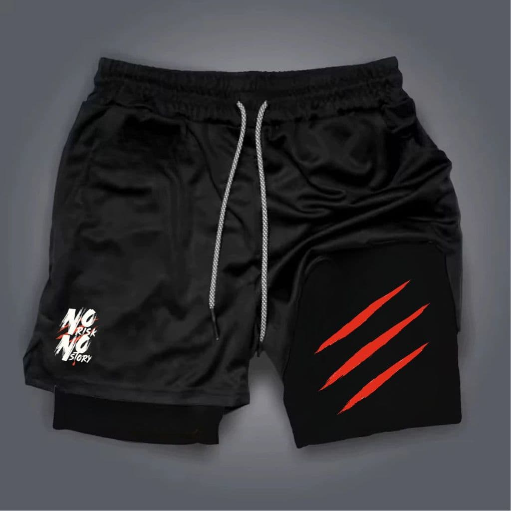 Shorts Bermuda 2 em 1 Para Academia treino perfomance No Risk academia maromba short dry compressão