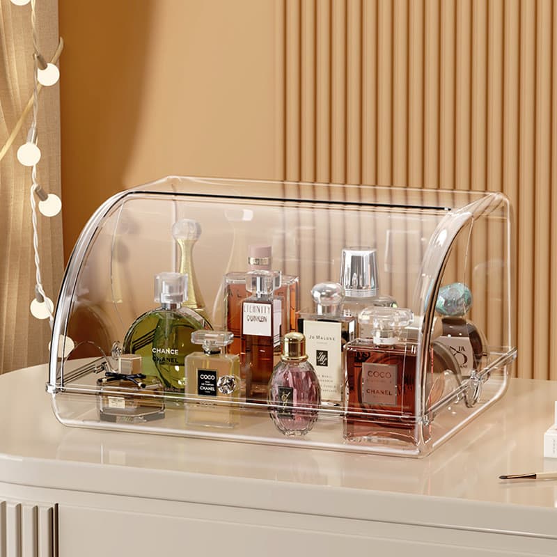 Caixa de armazenamento de Perfume Flip transparente entrada Desktop armário penteadeira batom cuidados com a pele produt