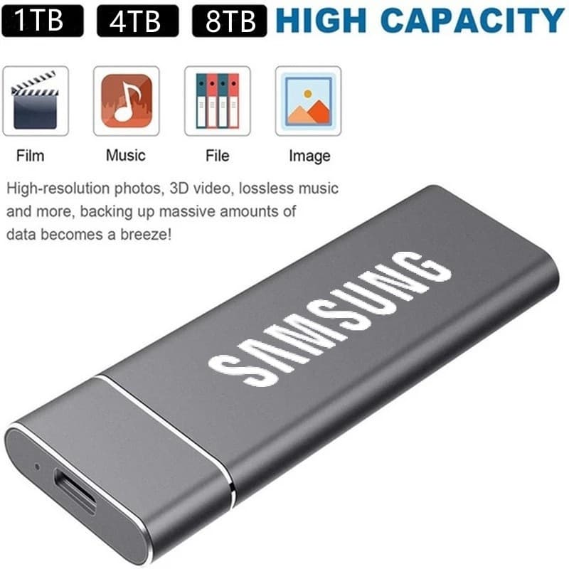 Disco Rígido Externo SSD 128TB-4TB-8TB-16TB-30TB Portátil 1TB-2TB 6GB/S Para Notebook , PC