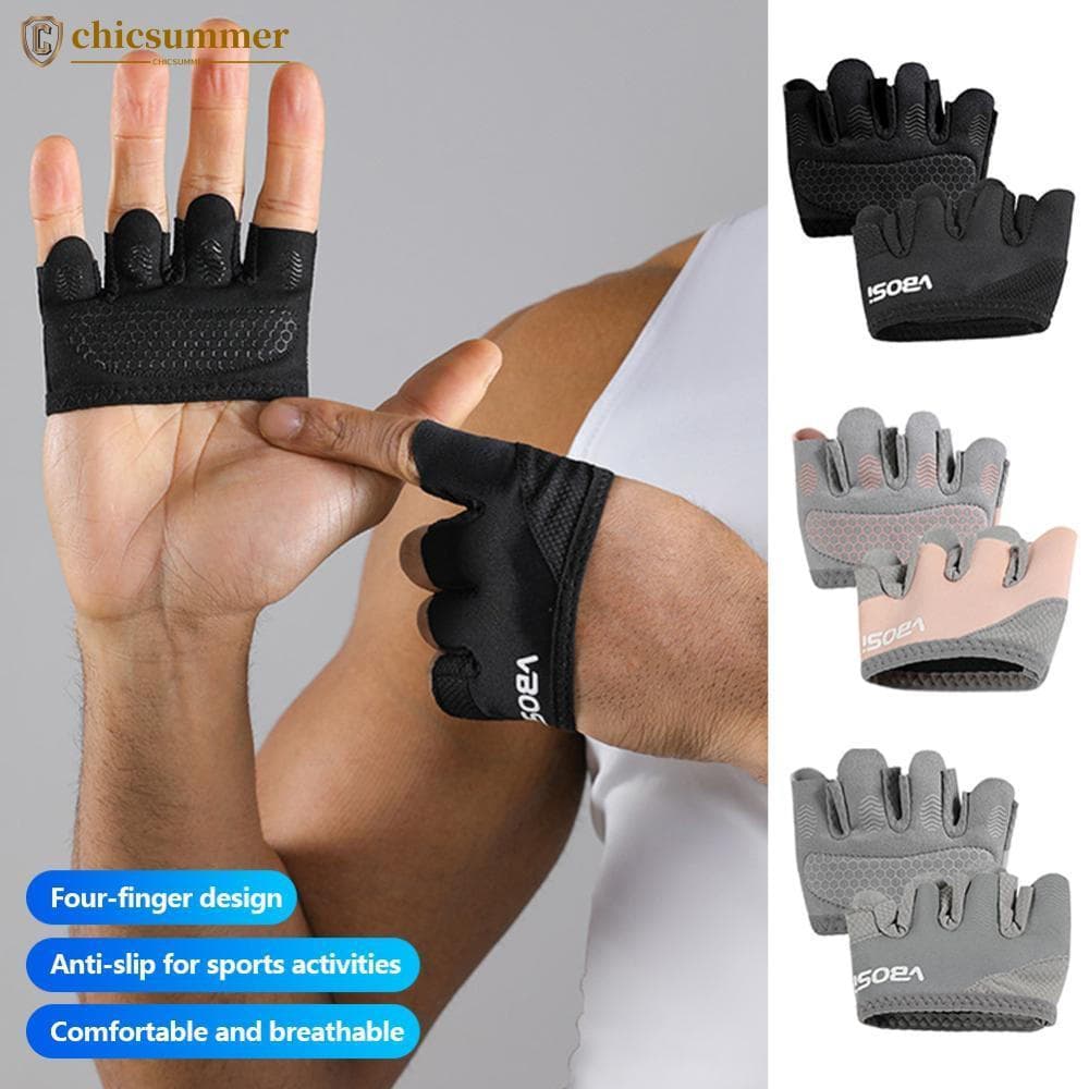CHICSUMMER 1 par de luvas de fitness sem dedos, antiderrapantes, respiráveis e acolchoadas, luvas esportivas, adequadas
