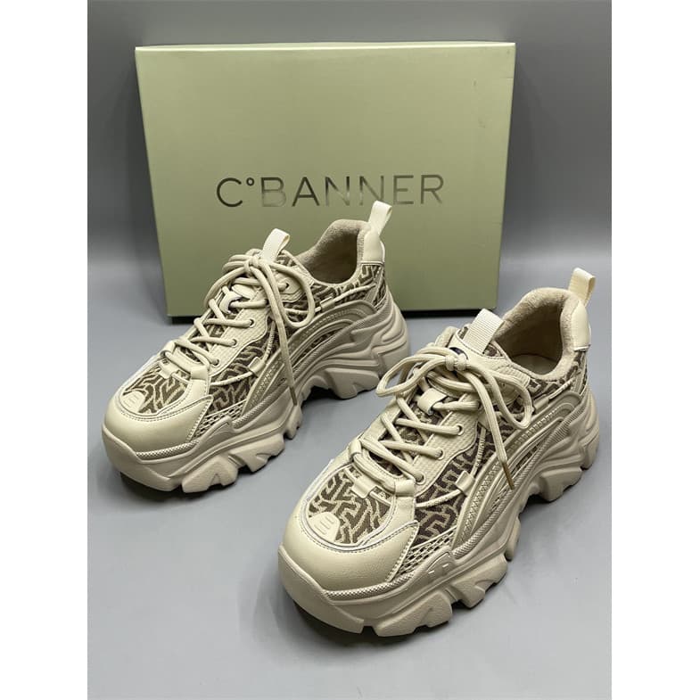 Qianbaidu sapatos femininos de alta qualidade Shopping mesmo estilo sapatos papai de venda quente sola grossa couro genu