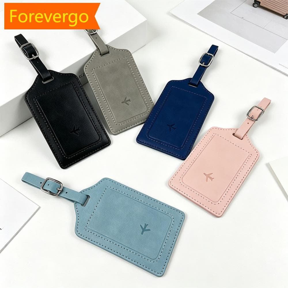 Etiqueta De Bagagem De Couro Da Moda forevergo Mala Portátil Com Papel Exclusivo Suporte De Identificação De Endereço De