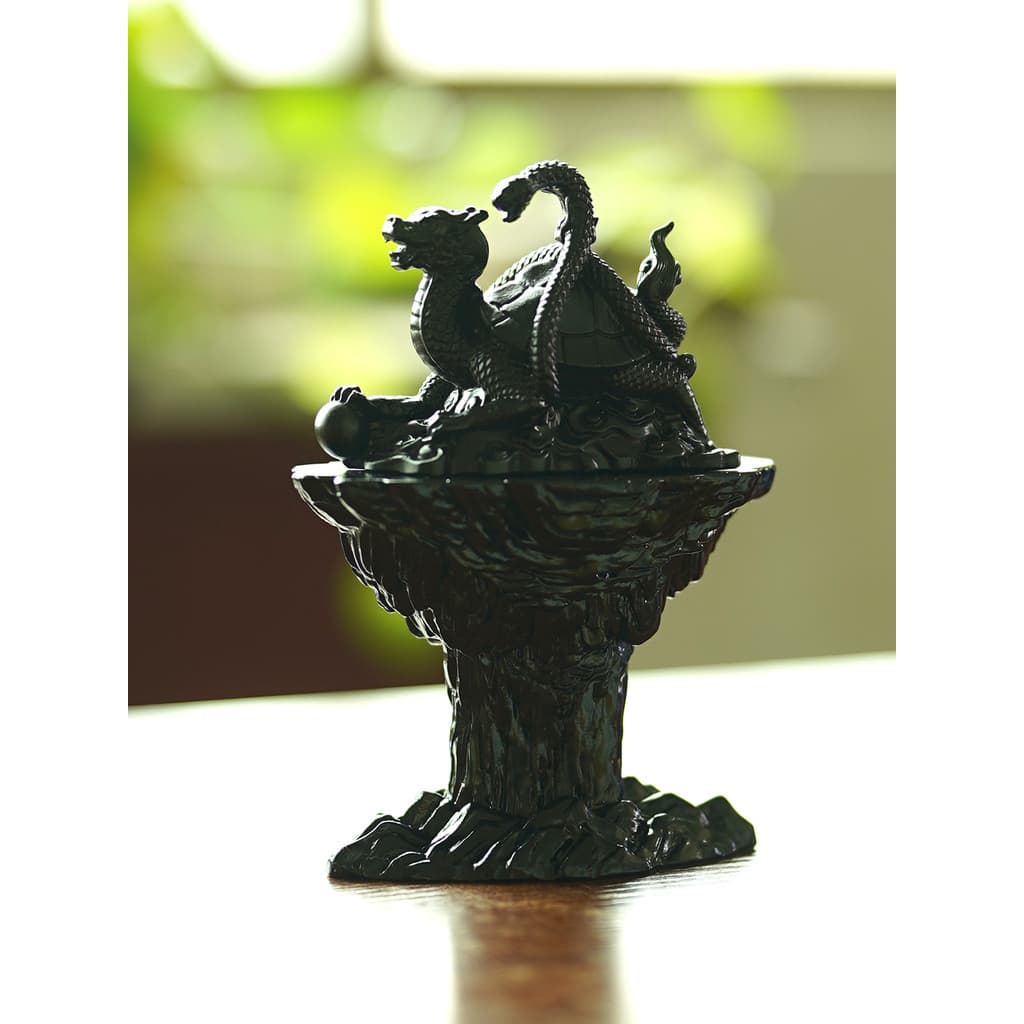 Cidade vitrificada no céu Qinglong tigre branco Suzaku Xuanwu quatro bestas míticas estilo chinês decoração chinesa deco