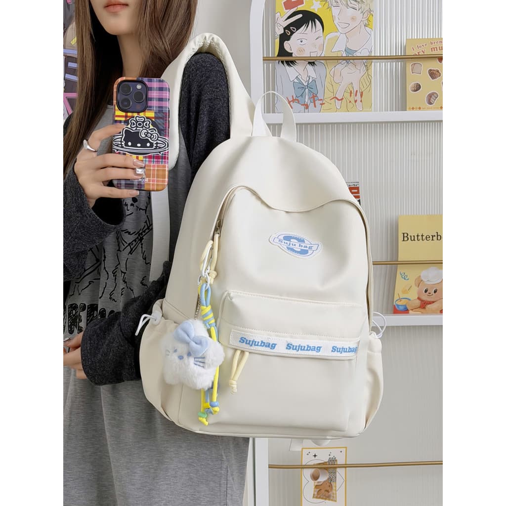 Estilo coreano mochila feminina simples de alto valor mochila estudantes universitários leve diário Commuter mochila jún