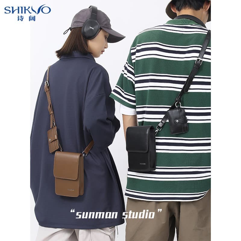 Nicho Street Wear saco do telefone móvel masculino ins na moda bolsa de ombro simples saco do mensageiro Design japonês