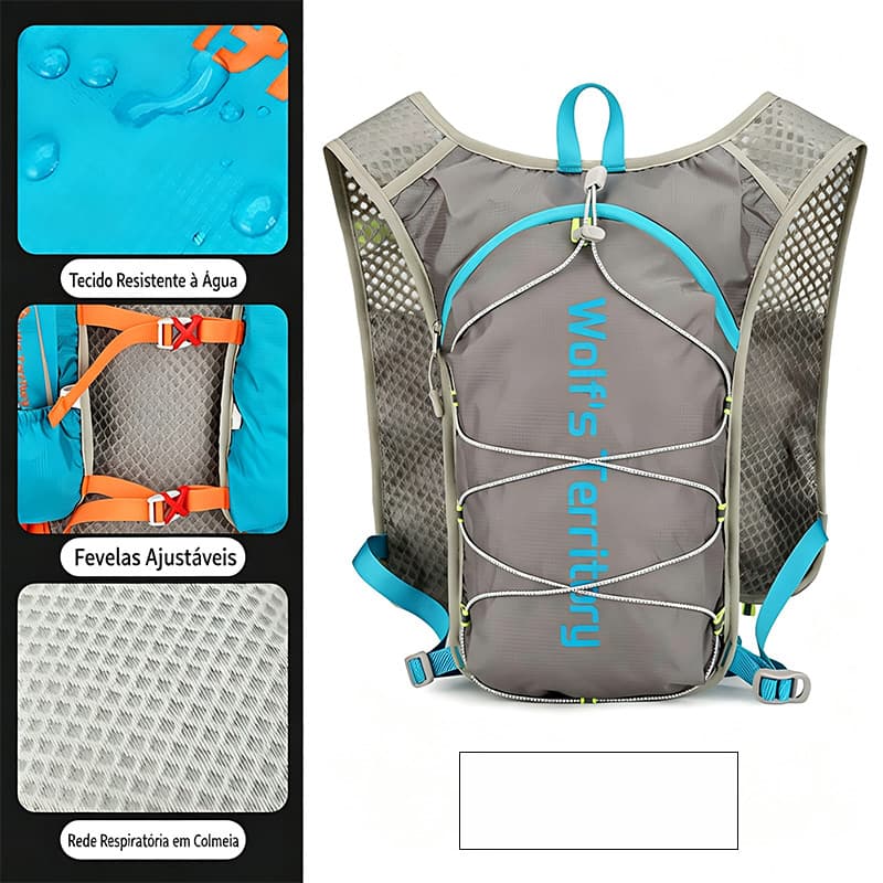 Mochila Esporte Hidratação 5L Leve Repelente à Água Respirável Para Corrida Trilha Caminhada