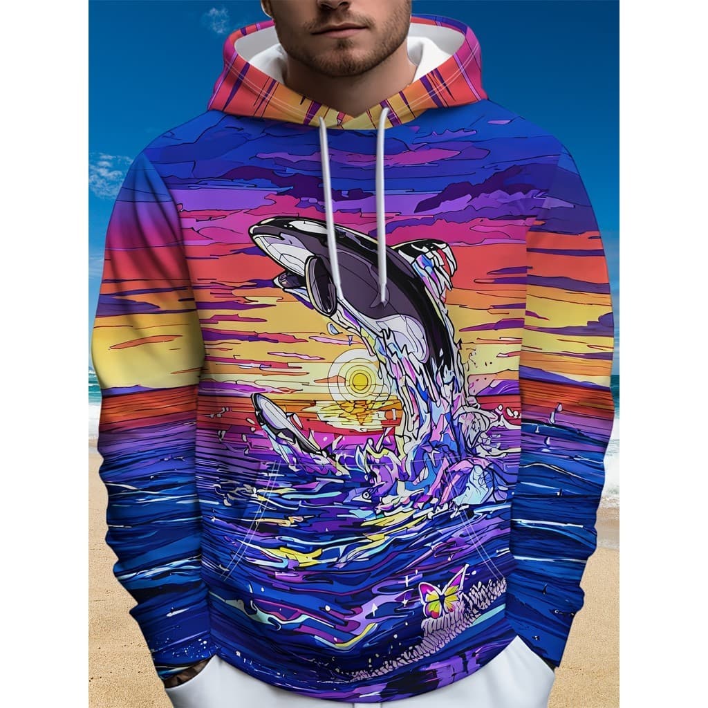 [Design estampado - sem textura] Moletom masculino Casual de manga comprida, moletom estampado, moletom moderno, moletom