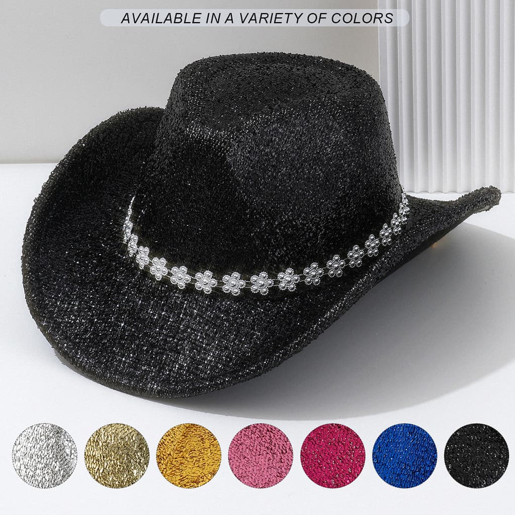 Chapéu de festa de Cowboy ocidental de alta qualidade estilo europeu americano acessórios de cartola flor diamante stras