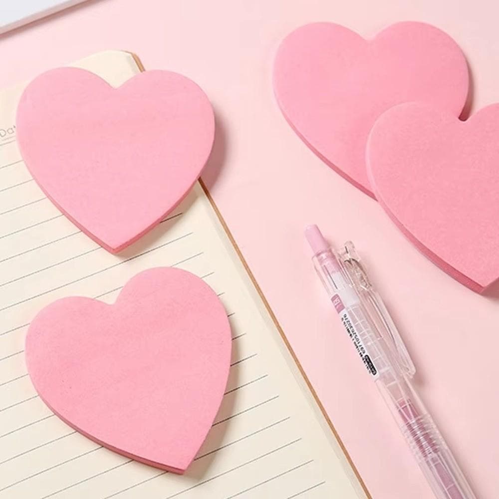 Notas Adesivas De Coração , 100 Folhas De Blocos De Autoadesivos Decorativos , Bloco Colorido De Papel Adesivo