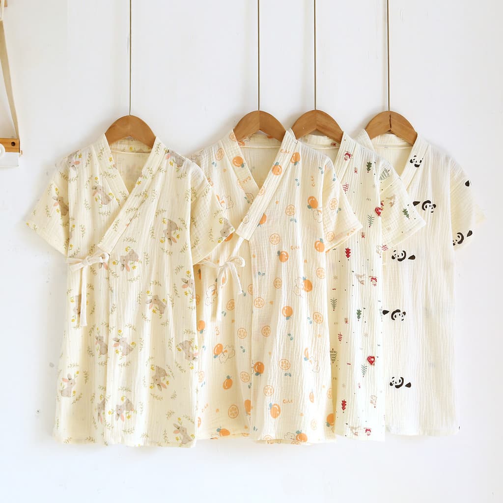 Crianças camisola meninos meninas puro algodão verão fino Homewear pijamas banho roupões meninos meninas estudantes do e
